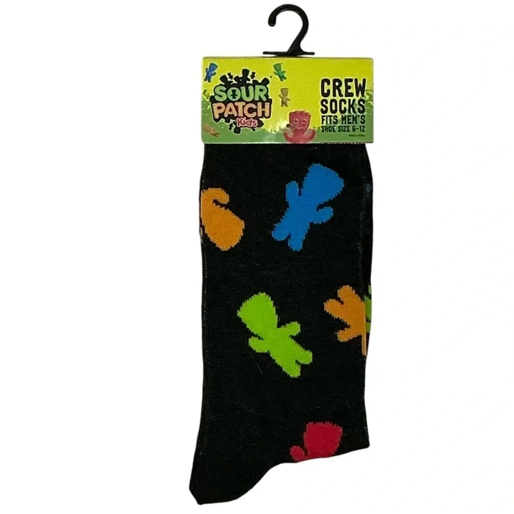 Sour Patch Kids Crew Socks Mens Novelty Funny Print Unisex OS Shoe Size 6-12